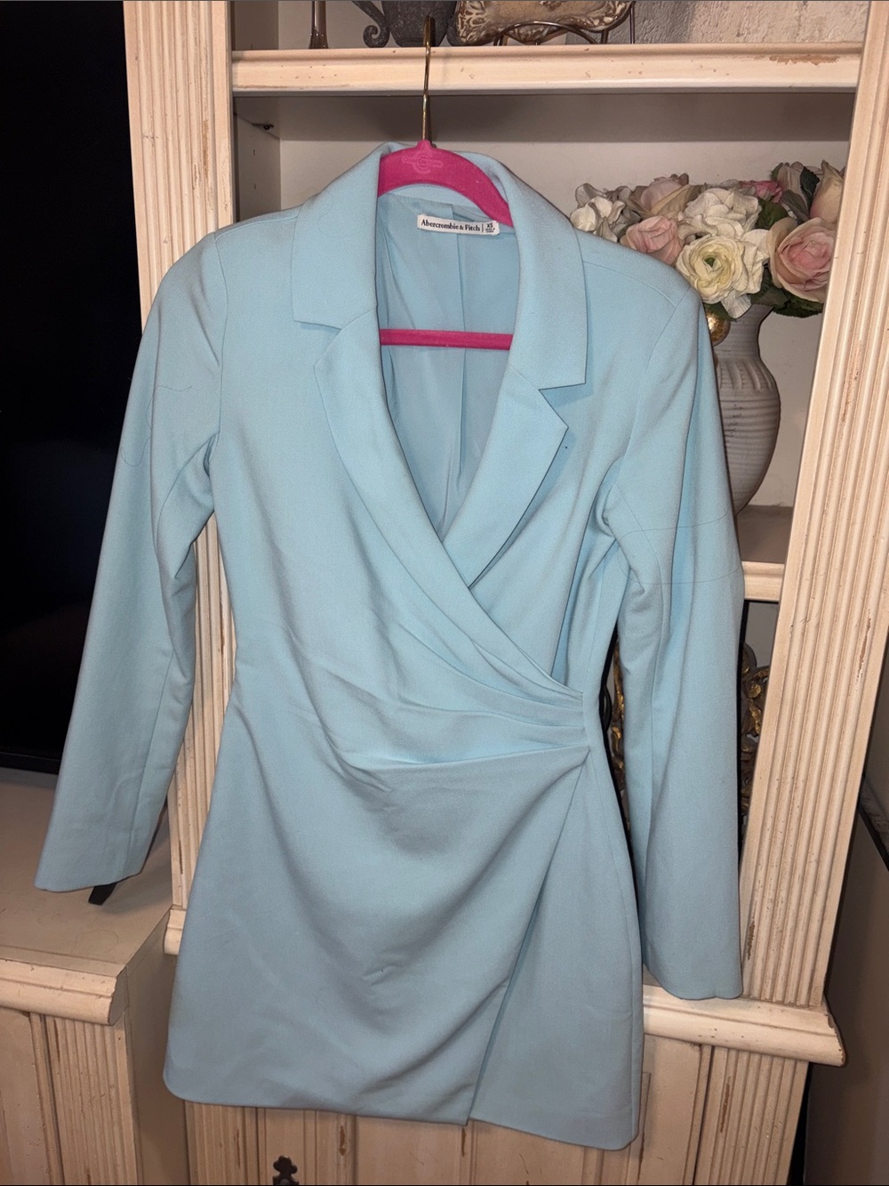 Abercrombie & Fitch Light Blue Women’s Wrap Front Blazer Dress